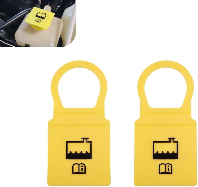 winterrock 2PCS Engine Coolant Reservoir Caps, Yellow Engine Overflow Coolant Reservoir Cap, Replacement OEM 55111074AA, 52079331, Compatible with Dodge/Jeep/Ram - Image 1